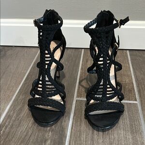 Aldo Black Strappy Heels